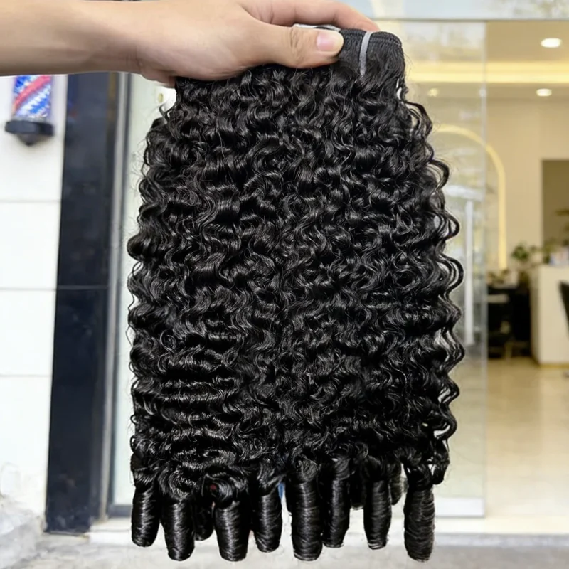 Burmese Curly Remy-haarbundel – 8 inch